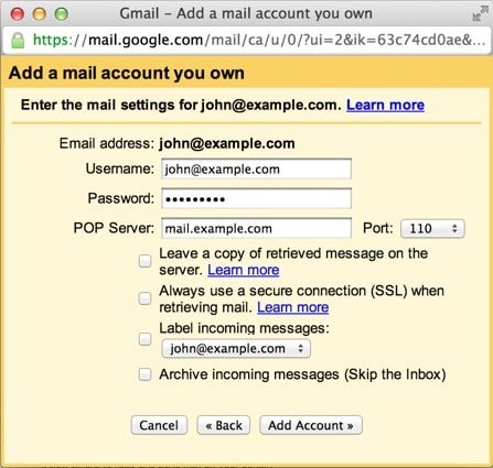 gmail add email